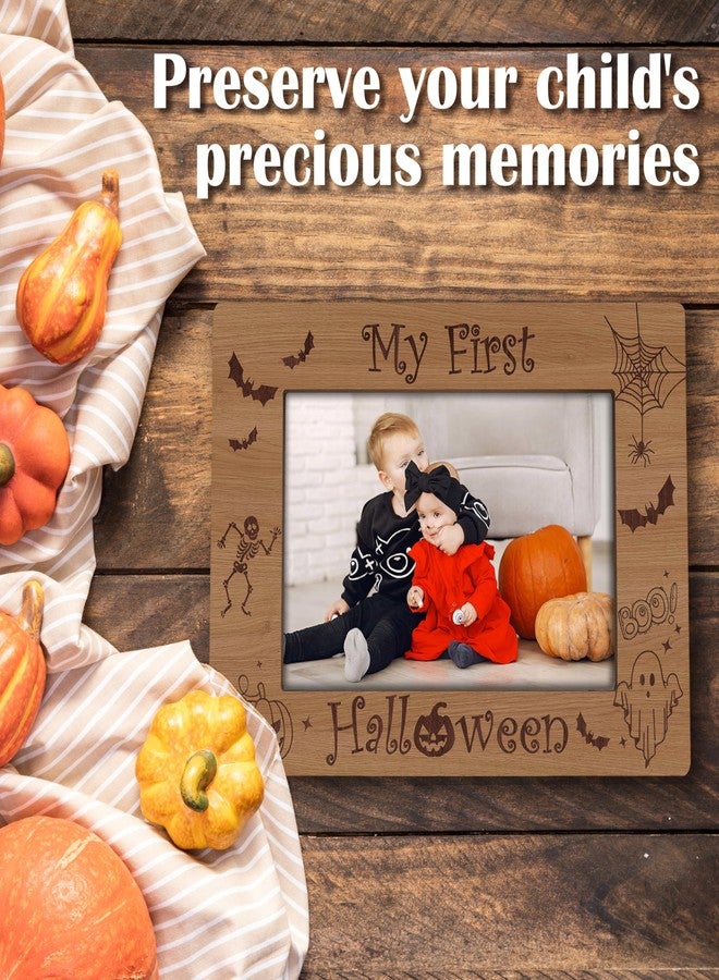Cazhes Halloween Picture Frames, My 1st Halloween Wooden 4x6 Photo Frame with Easel, Kids Halloween Gifts for Home Office Tabletop Display Decorations - G12 - Image 4
